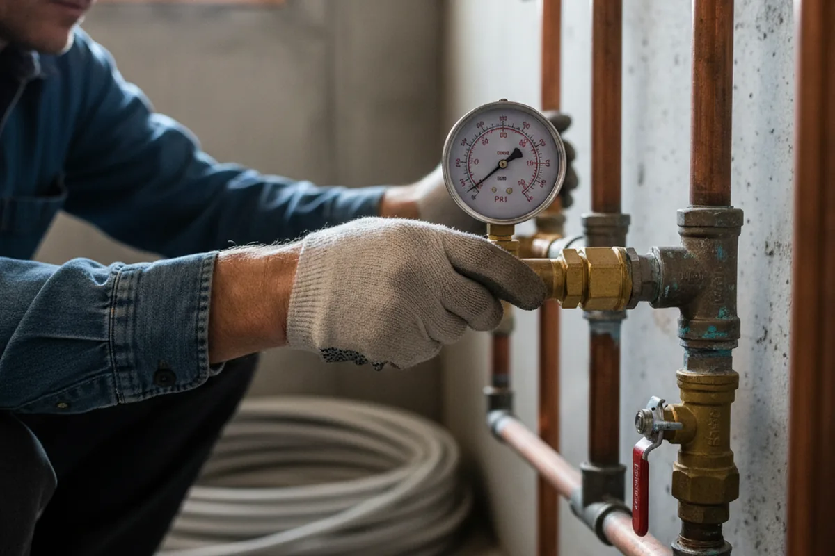 Pressure testing a repaired line during Water Line Repair in Cressona
